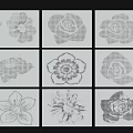 Artistic Hand Drawn Floral Patterns Wall Decor For Home Decoration 3d model