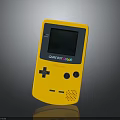 Yellow Game Boy Color Handheld Gaming Console Featuring Screen And Control Buttons 3d model