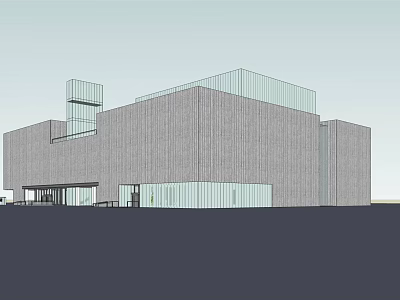 Modern Museum Building Featuring Concrete Exterior And Glass Structure Contemporary Design 3d model