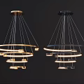 Modern Multi Layered Ring Chandelier With Metal Frame And Warm Illumination 3d model