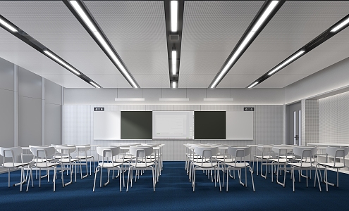 modern classroom 3d model