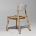 Simple Modern Dining Chairs With Wooden Frame And Gray Padded Seats