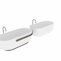 Contemporary White Freestanding Bathtub With Metal Accents And Elegant Design