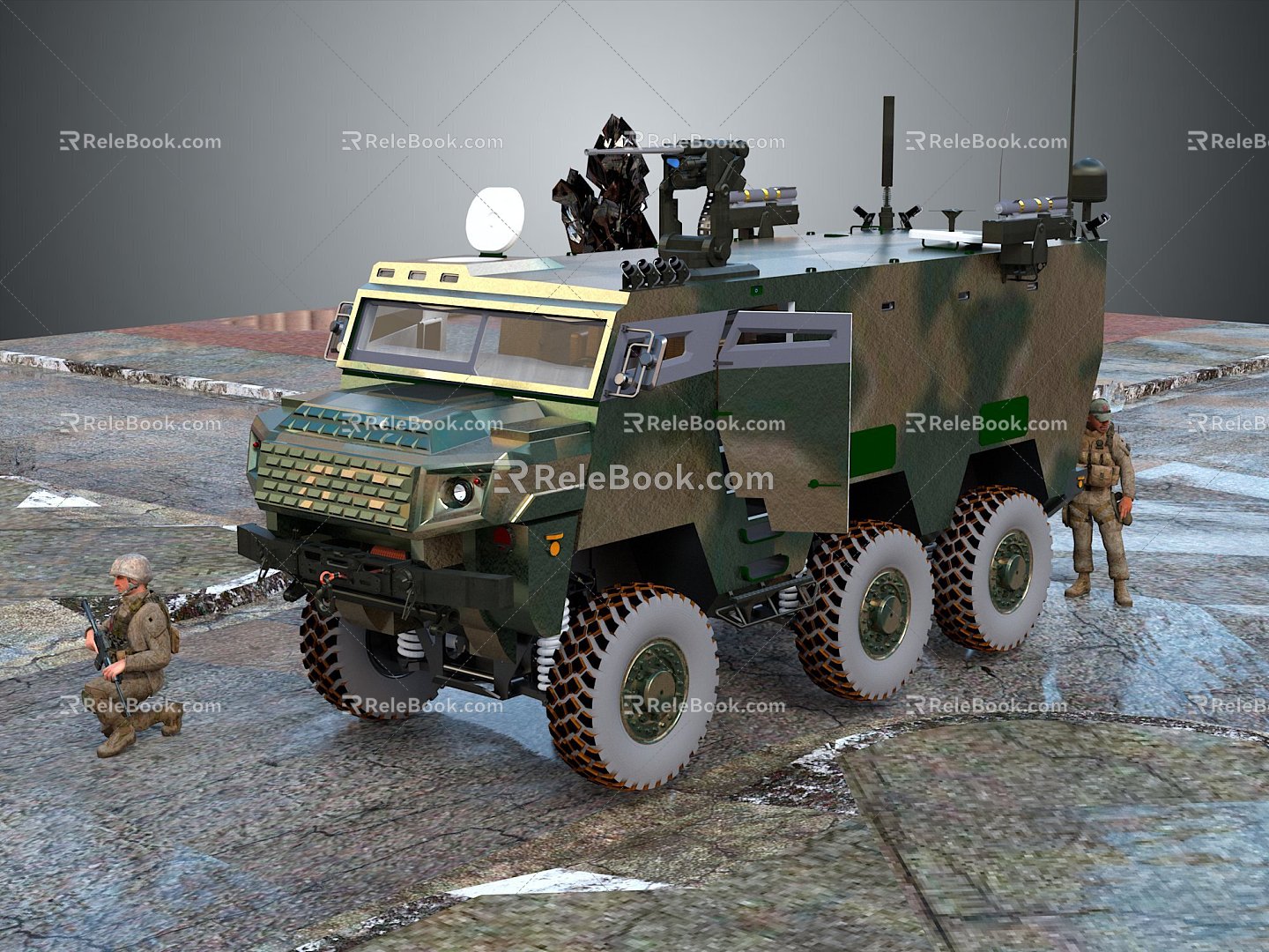 Bulletproof Car Armed Jeep Armed Car Armed Bulletproof Car Military Jeep Off-road Jeep Humvee 3d model