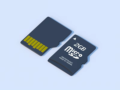 2GB Micro SD Memory Card Portable Storage Solution For Small Digital Devices 3d model