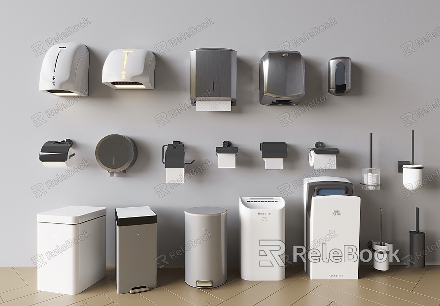 Modern Hand Dryer Public Toilet Hand Dryer Mobile Phone Dryer Box Public Trash Bathroom Small Pieces model