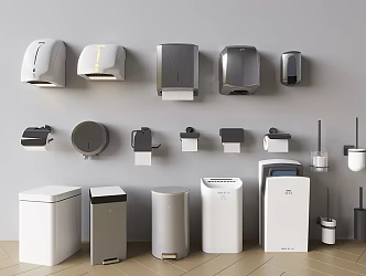 Modern Hand Dryer Public Toilet Hand Dryer Mobile Phone Dryer Box Public Trash Bathroom Small Pieces 3d model