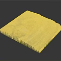 3D Terrain Model With Square Green Base And Rugged Topography