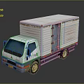 Mitsubishi Box Truck With Rusted Exterior And White Cargo Box Design