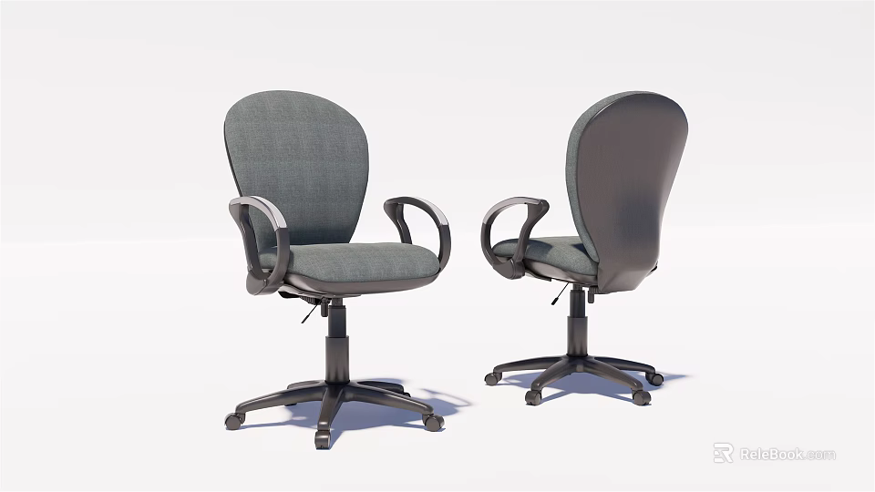 Modern Gray Office Chair With Ergonomic Armrests Swivel Wheels And Comfortable Design 3d model 
