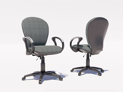 Modern Gray Office Chair With Ergonomic Armrests Swivel Wheels And Comfortable Design 3d model