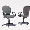 Modern Gray Office Chair With Ergonomic Armrests Swivel Wheels And Comfortable Design