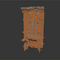 Gray Industrial Structural Component Model With Metal Framework And Support Beams