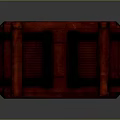 Red Industrial Storage Case With Grid Top And Black Metal Straps Design