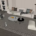 Modern Sofa Coffee Table Combination Sofa Coffee Table 3d model