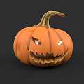Halloween Carved Jack o Lantern Character With Scary Face And Orange Design
