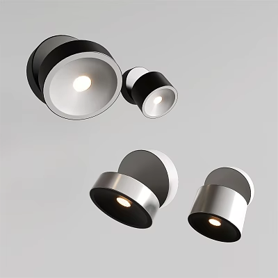 Modern Downlights And Spotlights With Sleek Metal Design For Ceiling Lighting Solutions 3d model