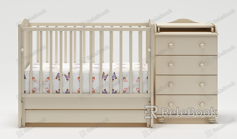 Modern crib log crib storage cabinet combination model