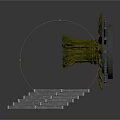 Heavy Duty Metal Spiked Gear Component On Layered Industrial Platform Structure