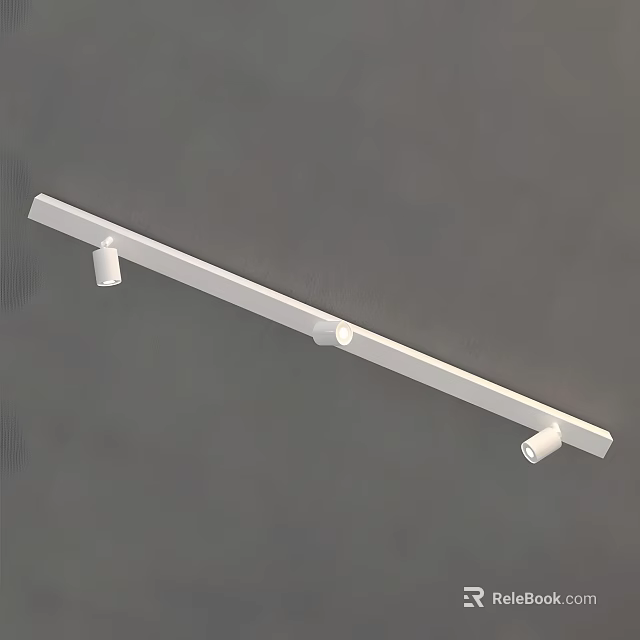 White Linear LED Spotlights With Multiple Adjustable Downlights For Indoor Lighting 3d model