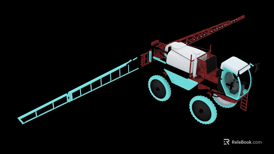 Modern Agricultural Utility Vehicle Featuring Long Boom Spraying Equipment Large Wheels And Functional Design 3d model 