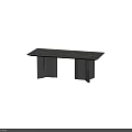 Sleek Modern Dining Table With Marble Top And Polished Metal Legs Design 3d model