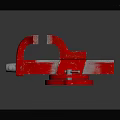 Red Metal Bench Vise Heavy Duty Clamping Tool For Workshop And DIY Projects