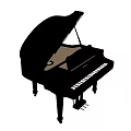 Elegant Black Grand Piano Musical Instrument With Sleek Design And Shiny Polished Finish