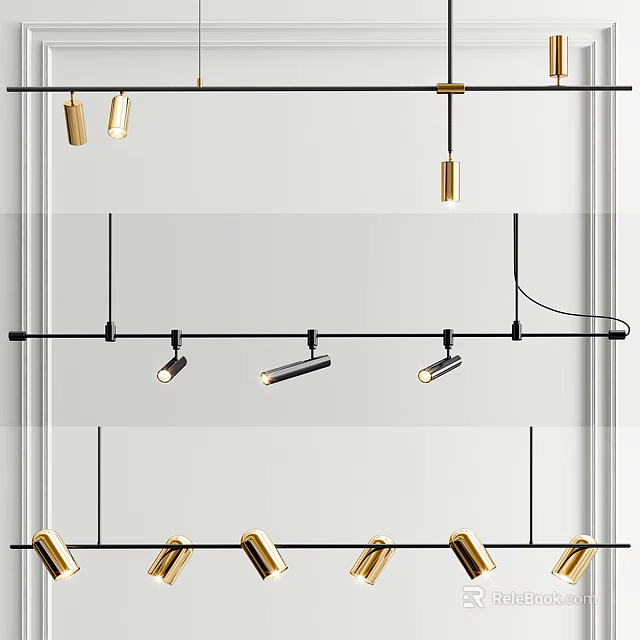 Modern Track Mounted Downlights And Spotlights For Ceiling Lighting Design 3d model