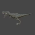 Realistic Tyrannosaurus Rex Dinosaur 3D Model With Open Mouth And Scaled Skin