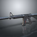 Modern Black Tactical Rifle With Ventilated Barrel Ergonomic Grip And Stock