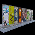 Berlin Wall Segment Featuring Colorful Graffiti Murals And Artistic Paintings 3d model