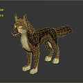 Realistic 3D Reptile Model with Brown Black Patterns and White Paws