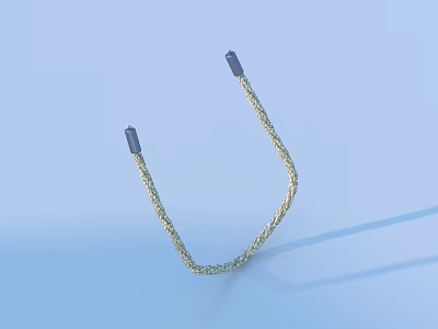 Household Item Gold Chain With Black Connectors On Light Blue Background 3d model