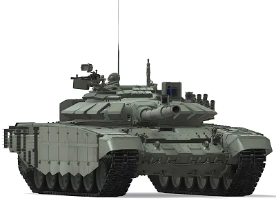 Modern Military Main Battle Tank With Turret Main Gun Tracks And Armor Plating 3d model