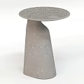 Modern Gray Concrete Side Table With Patterned Round Top And Unique Base Design 3d model