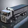 Modern Volkswagen Silver Black Dump Truck With Reflective Surface And Wheels