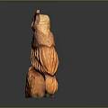 Intricately Carved Wooden Owl Statue Perched On Natural Wood Stump Base
