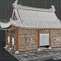 Ancient Chinese Traditional Architecture With Tiled Roof Carved Details Wooden Structure And Stone Slab Floor