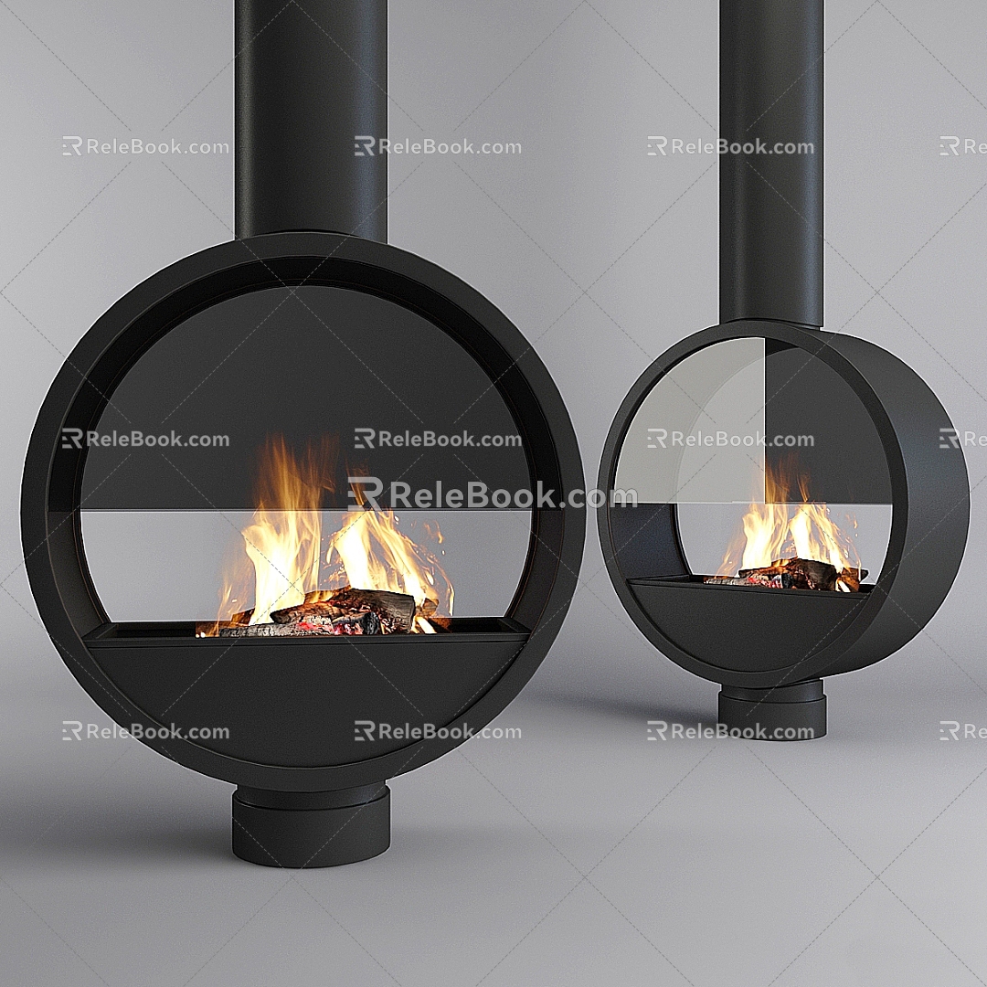 fireplace stove fireplace firewood firewood fire home 3d model