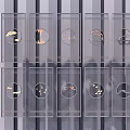 Modern Metal Partition With Grid Design And Circular Patterns For Interior 3d model