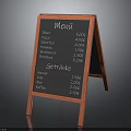 Orange Frame Chalkboard Menu Displaying Tacos Burritos Nachos And Drink Prices