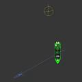 Law Enforcement Patrol Yacht with White Green Blue Hull and Rescue Equipment
