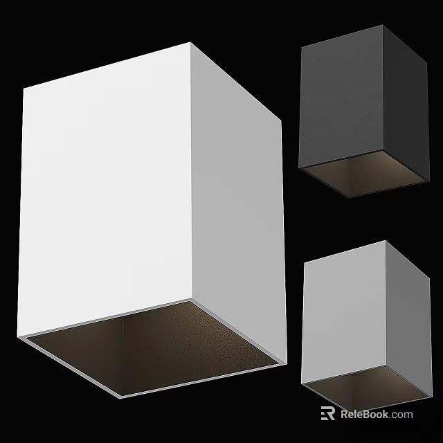 Modern Cubic Ceiling Lights In White And Gray For Indoor Lighting Design 3d model