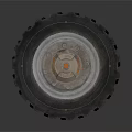 High Quality Car Tire With Black Tread Silver Wheel Rim And Orange Center
