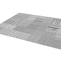 Garden Ornaments With Gray Patchwork Mat Featuring Various Textures And Striped Squares 3d model