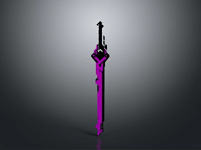 Modern Purple Sword With Intricate Hilt And Sleek Blade Structure 3d model