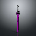 Modern Purple Sword With Intricate Hilt And Sleek Blade Structure