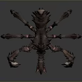 Fierce Spider Like Monster Character With Spiked Body And Long Sharp Legs For Game Movie