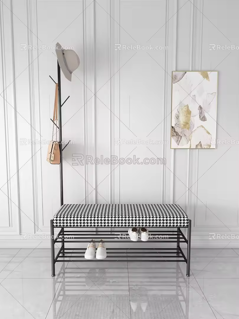 Modern shoe changing stool 3d model